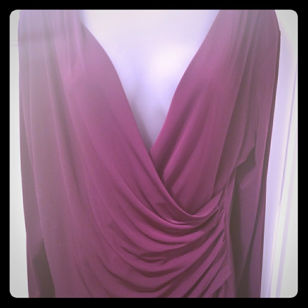 Cranberry Stretch Wrap Top